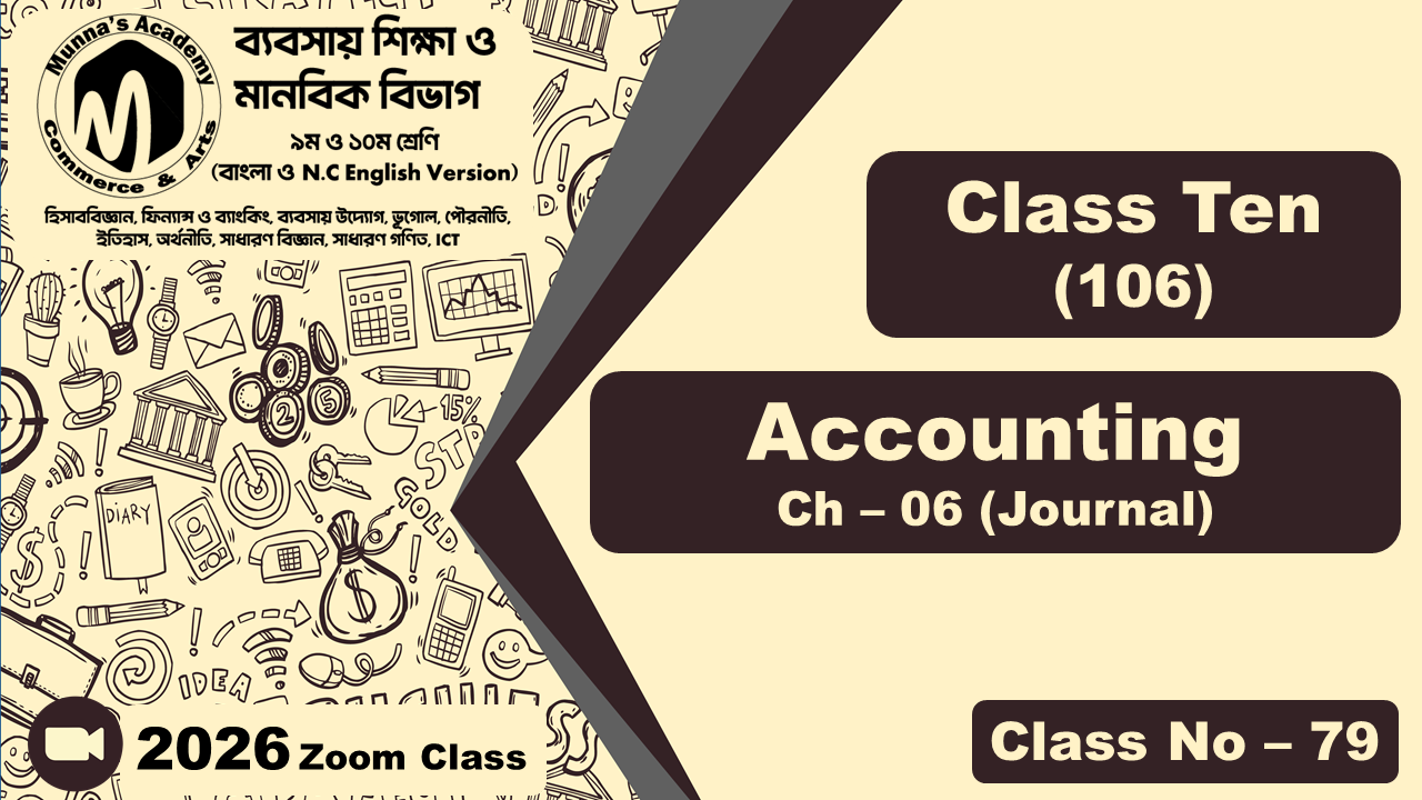Class Ten - Commerce (N.C - 106) [Class No- 79] Accounting, Ch - 06 (Journal)