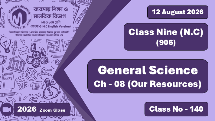 Class Nine - Commerce (N.C - 906) [Class No - 140] Accounting, Ch - 8 (Our Resources)