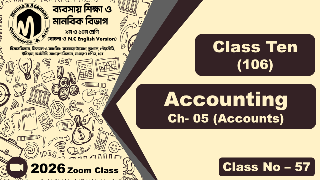 Class Ten - Commerce (N.C - 106) [Class No - 57] Accounting; Ch - 05 (Accounts)