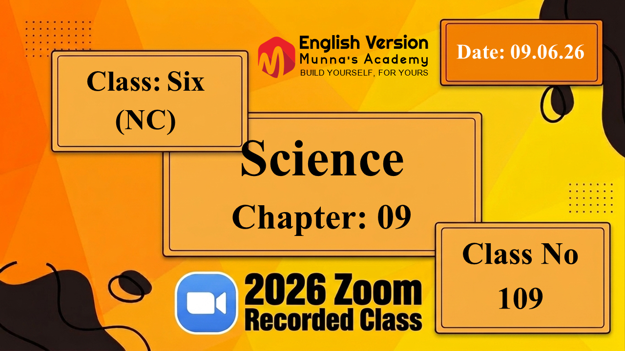 Class Six (603–NC) | Class No: 109 | Science| Chapter:09| Date: 09.06.26